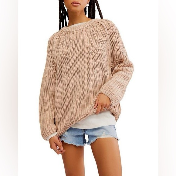𝓯𝓹 Free People ~ Take Me Home Cotton Sweater in 🍒 Cherry - Picture 11 of 15